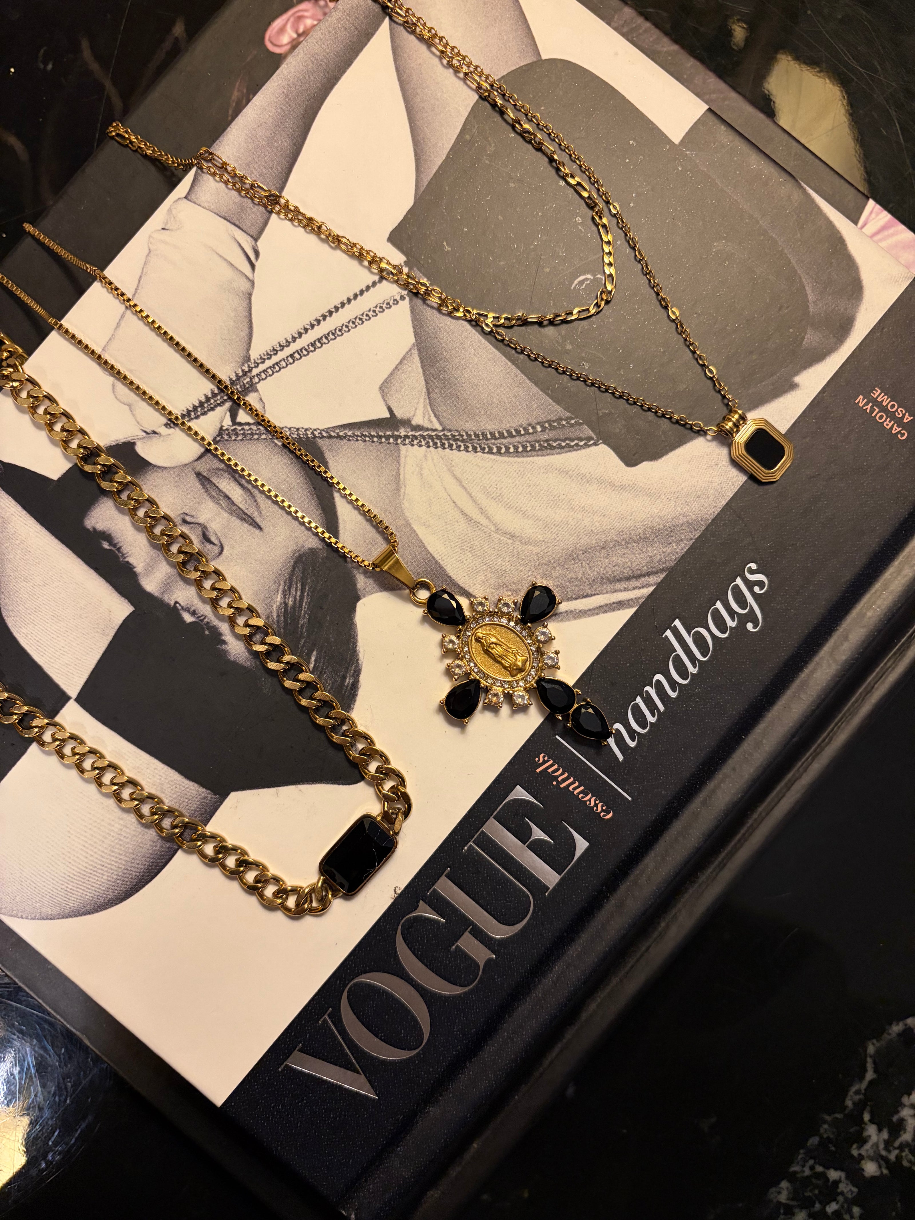Onyx Cross Necklace