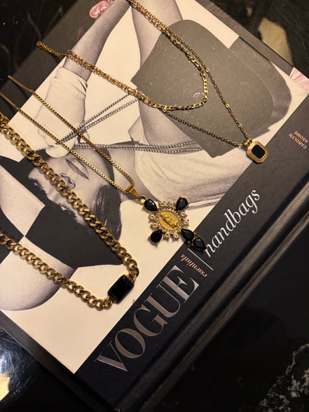 Onyx Cross Necklace