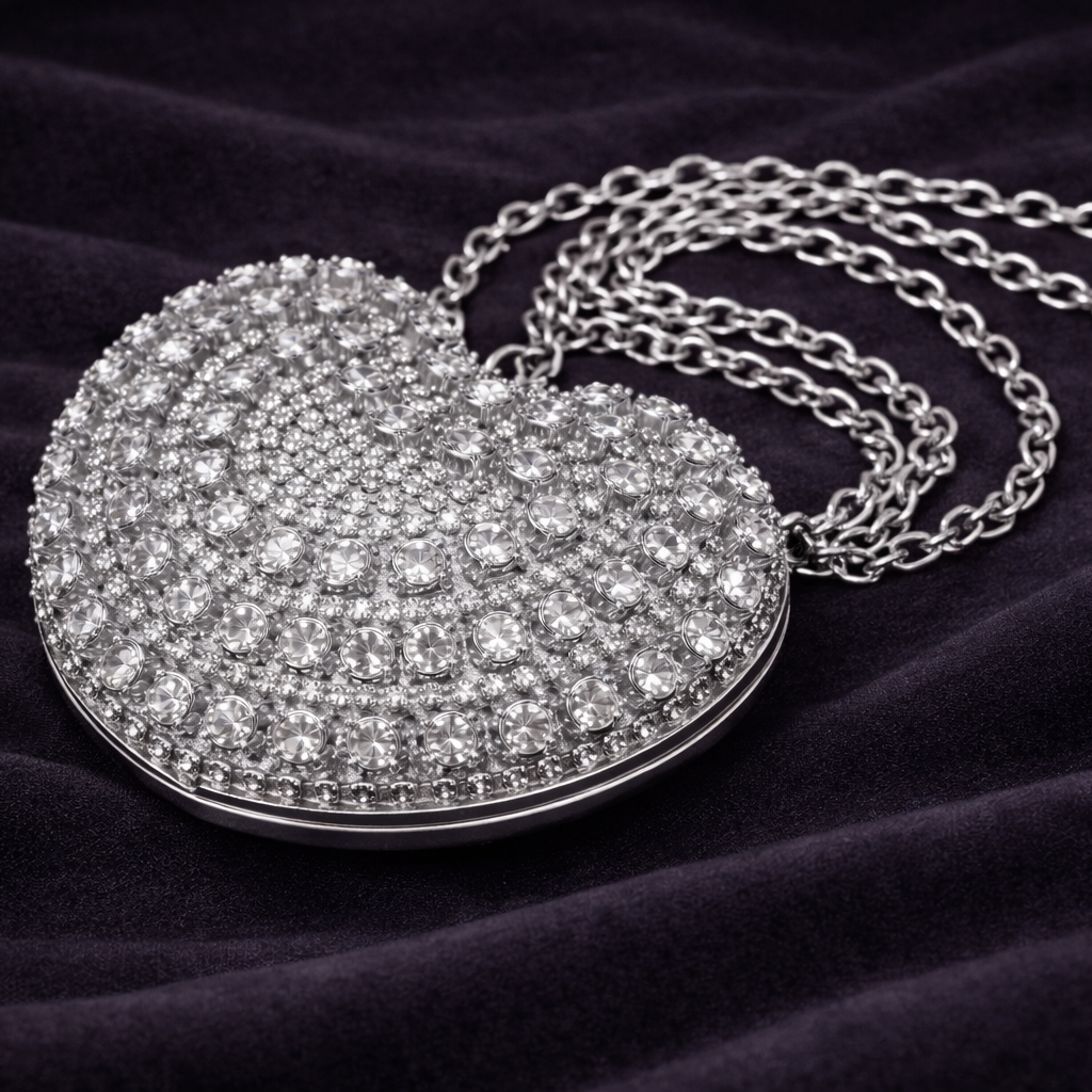 Mini Crystal Heart Clutch