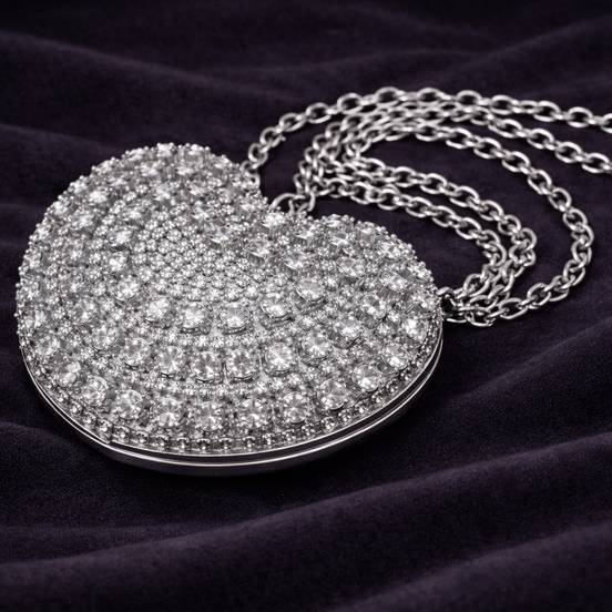 Mini Crystal Heart Clutch