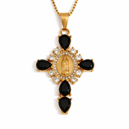 Onyx Cross Necklace