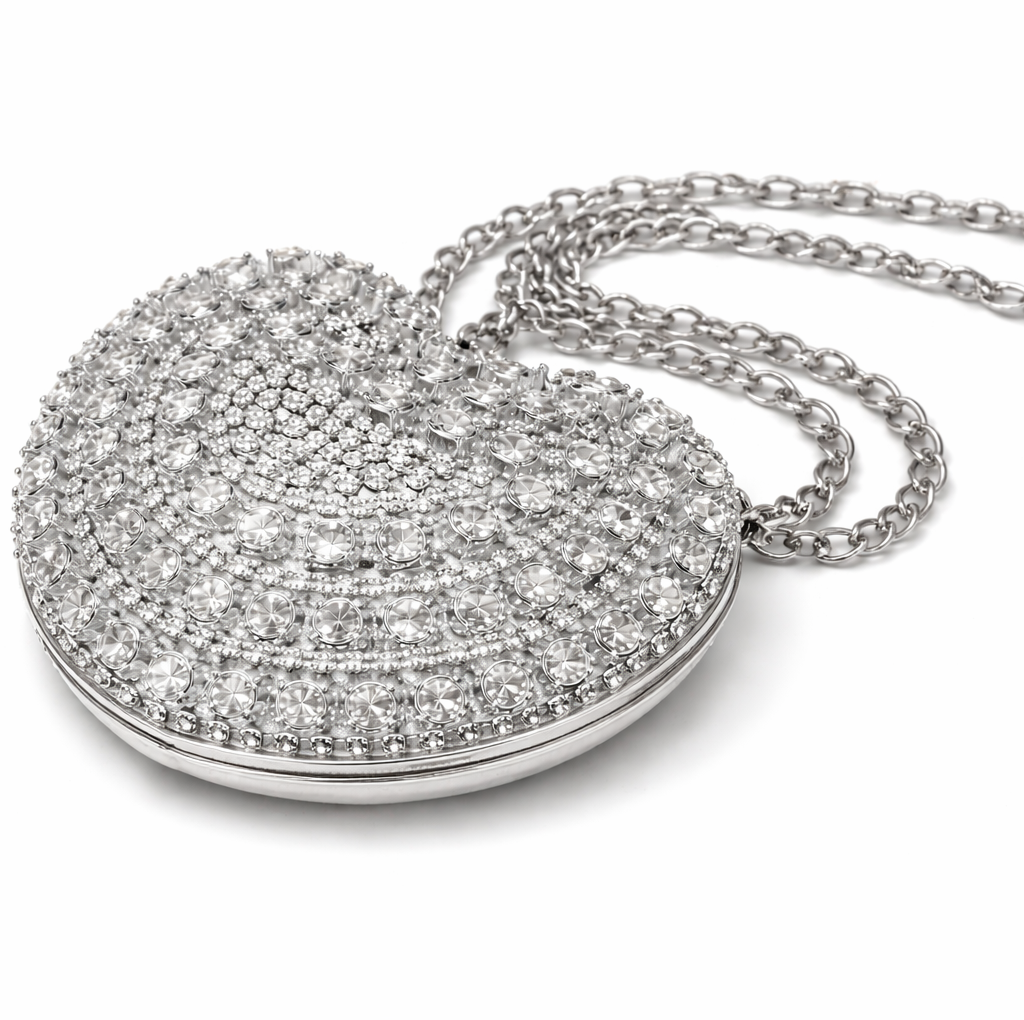 Mini Crystal Heart Clutch