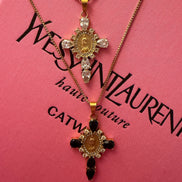 Onyx Cross Necklace
