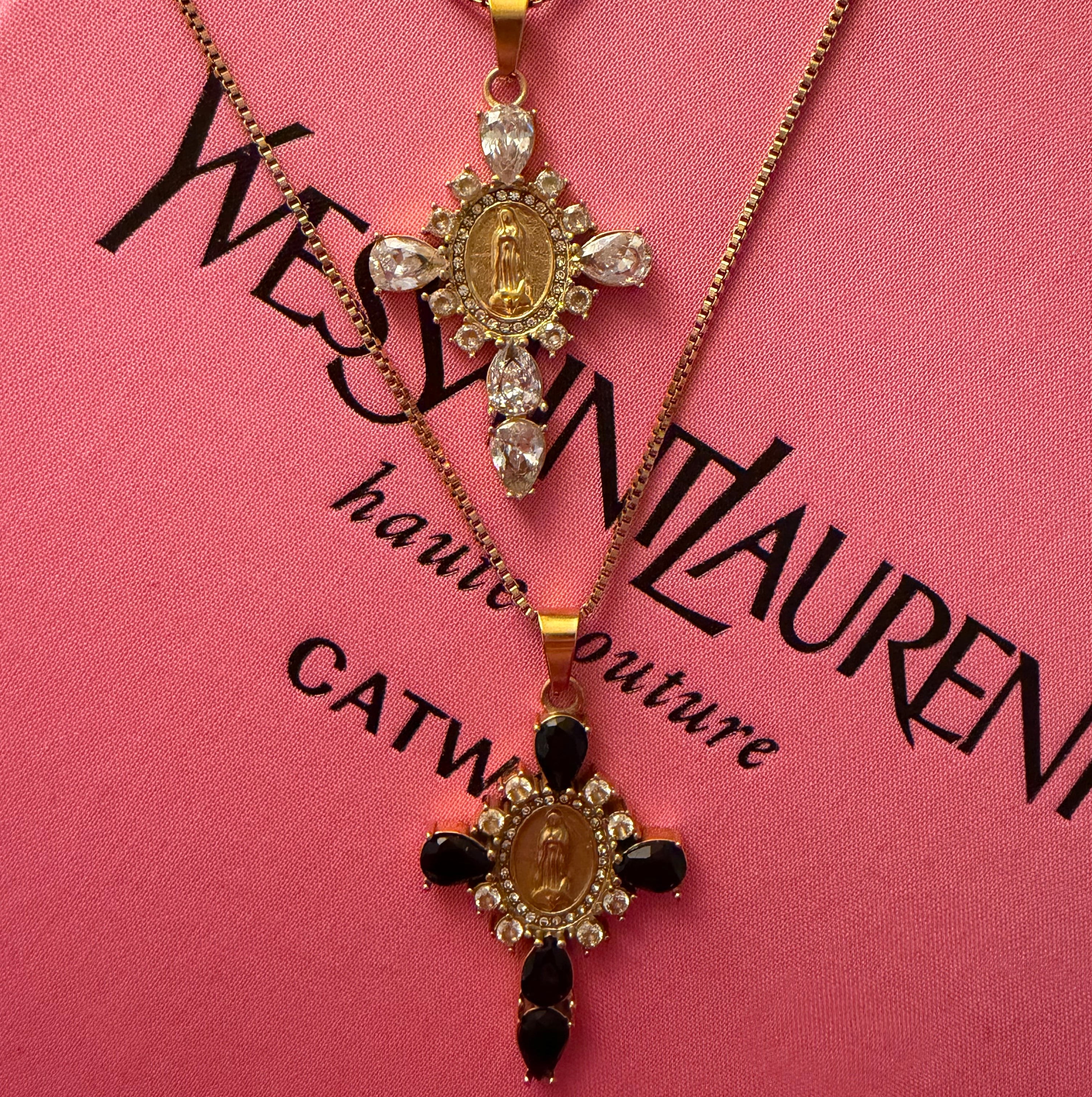 Onyx Cross Necklace