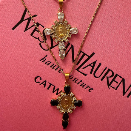 Onyx Cross Necklace