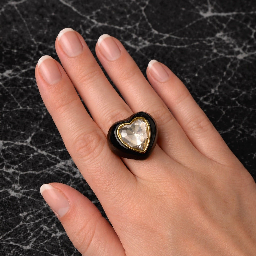 Onyx Heart Ring