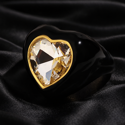 Onyx Heart Ring
