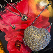 Mini Crystal Heart Clutch