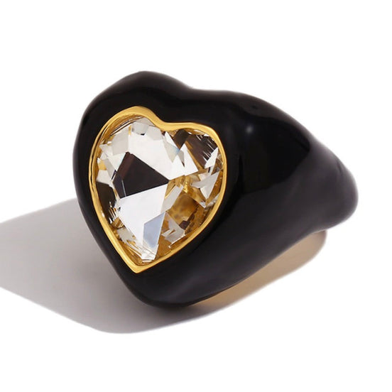 Onyx Heart Ring