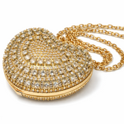 Mini Crystal Heart Clutch