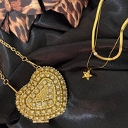 Mini Crystal Heart Clutch