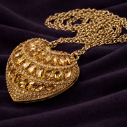 Mini Bejeweled Heart Clutch