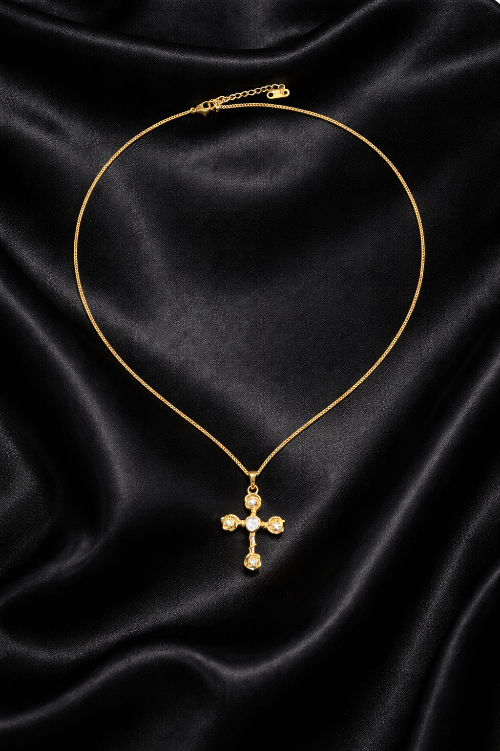 Rose Cross Necklace