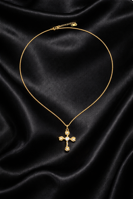 Rose Cross Necklace