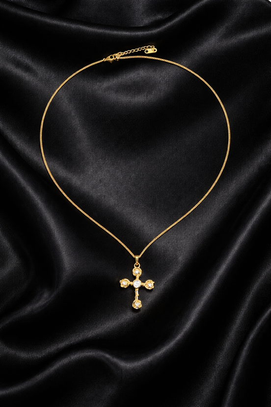 Rose Cross Necklace